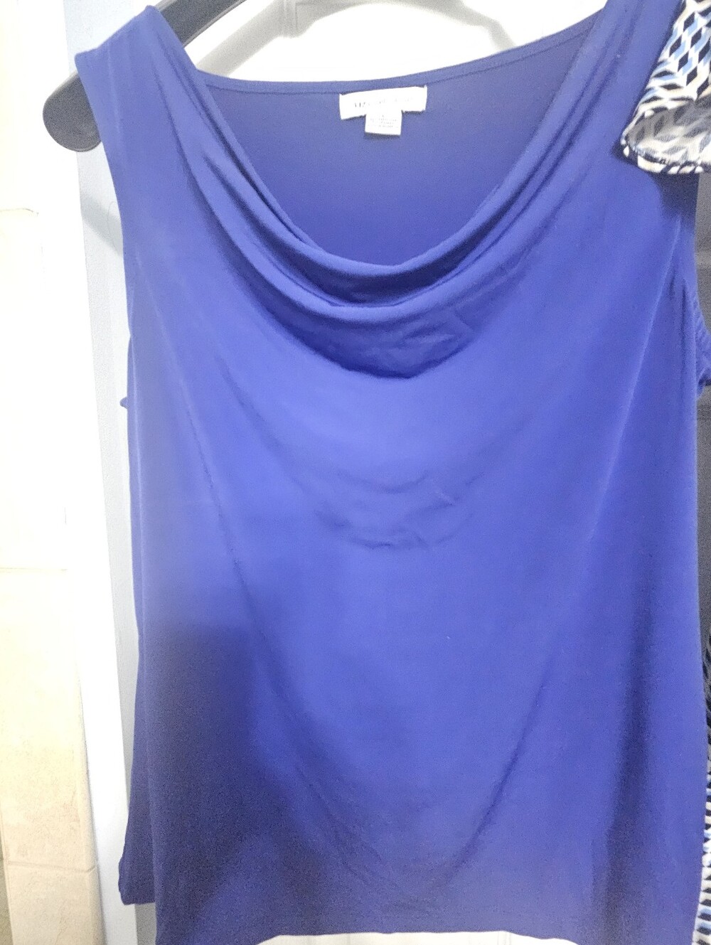 Liz Claiborne Sleeveless Cowl Neck Top in Royal Blue